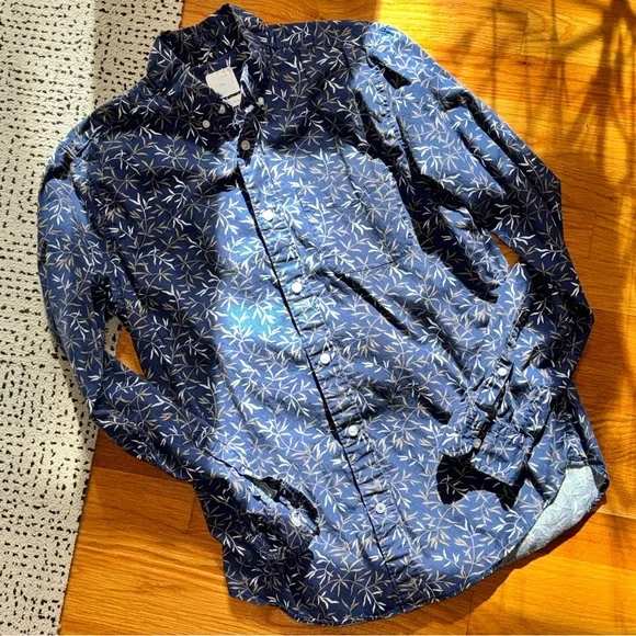 Gap Men’s Button Down Shirt in Bamboo Print - Picture 2 of 7